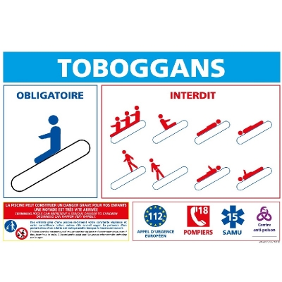 11 - Panneau Rglement Toboggans 30cm x 21cm     #1