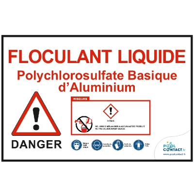 ADH6 - Affiche autocollante Floculant liquide 29,7cm x 21cm    #1