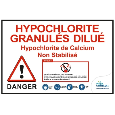 ADH2 - Affiche autocollante Hypochlorite Granuls dilu 29,7cm x 21cm     #1