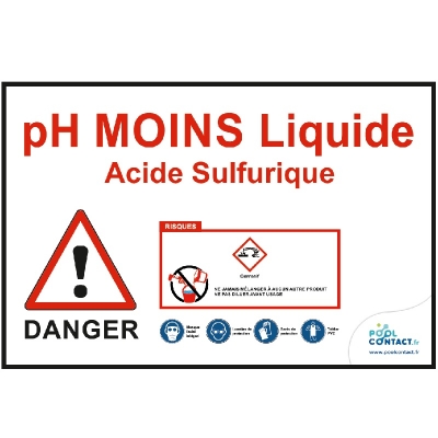 ADH4 - Affiche autocollante pH Moins liquide-Acide Sulfurique 29,7cm x 21cm        #1