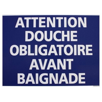 199 -             Panneau Douche obligatoire  21cm x 15cm                #1