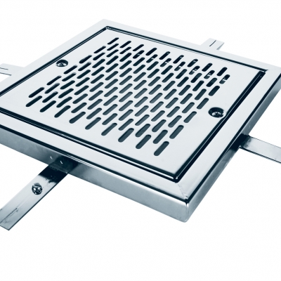 Grille inox   de drainage de fond + vis avec cadre inox 