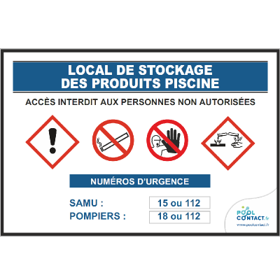 127 - Panneau Local Stockage Produits Piscine 30cm x 20cm  #1